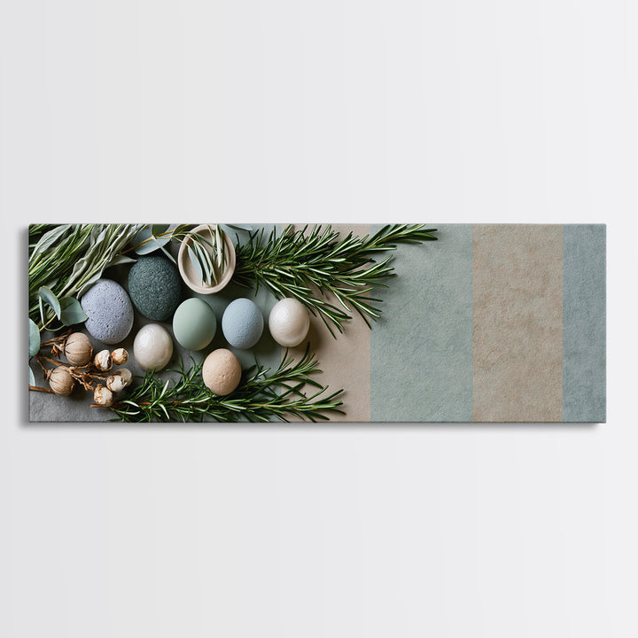 Botanical Herbal Arrangement Canvas Print, Spa Art, Printable Art, Spa Decor, Watercolor Art, Serenity, Fine Art Photography, SPA-3x1-30