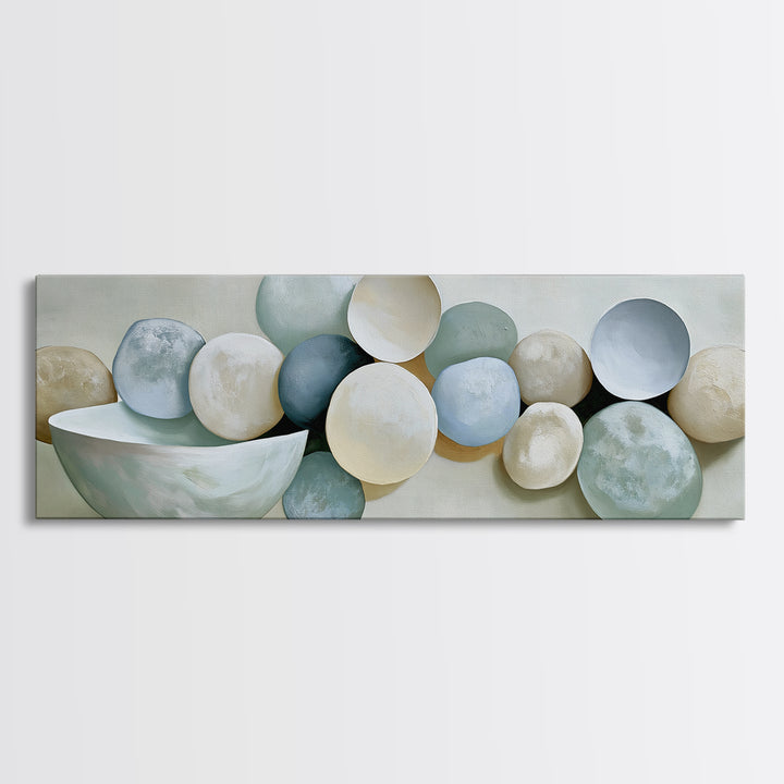 Pebble Texture Abstract Canvas Print, Spa Art, Textured Painting, Spa Decor, Fine Art, Serenity, Travel Poster, SPA-3x1-31