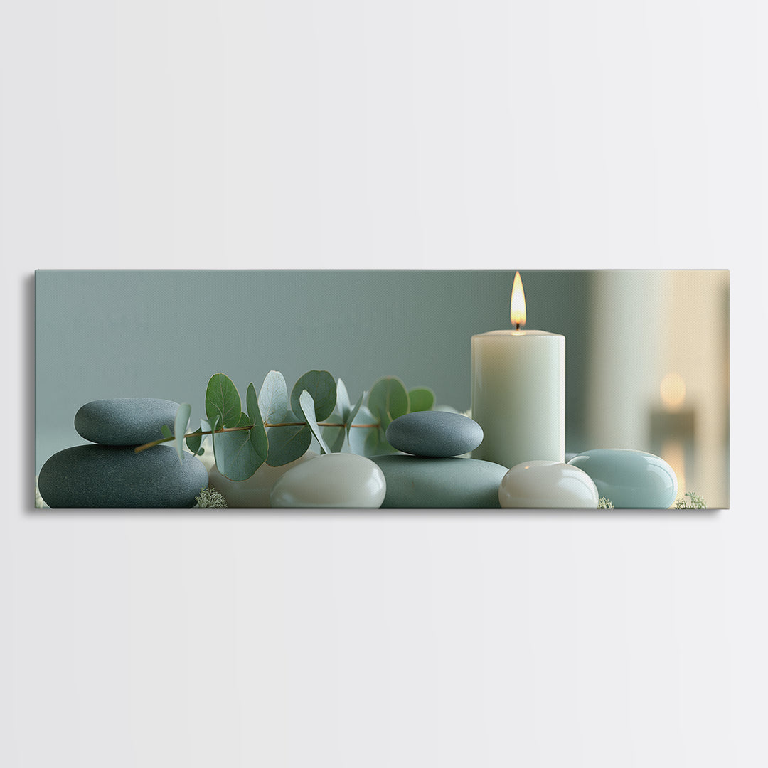 Warm Candle Flame Canvas Print, Spa Art, Dog Canvas, Spa Decor, Abstract Art, Serenity, Art Print, Room Decor, SPA-3x1-49