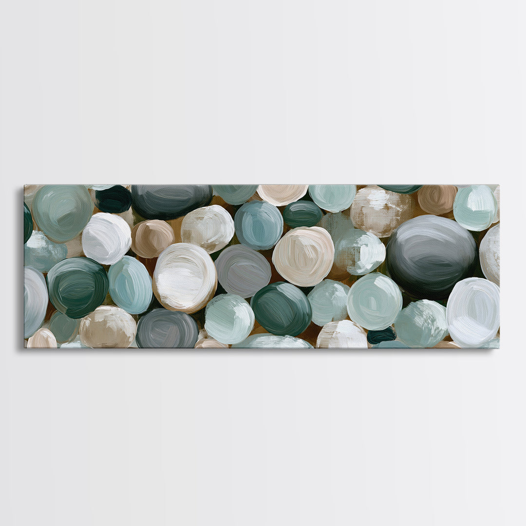 Pebble Texture Abstract Framed Canvas Print, Spa Art, Wall Decor, Spa Decor, Serenity, Minimalist Art, Feminine Wall Art, SPA-3x1-55