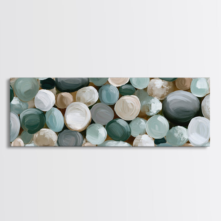 Pebble Texture Abstract Framed Canvas Print, Spa Art, Wall Decor, Spa Decor, Serenity, Minimalist Art, Feminine Wall Art, SPA-3x1-55