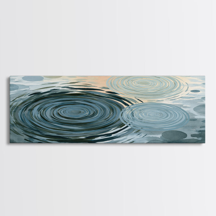 Abstract Water Ripples Canvas Print, Spa Art, Wall Art, Spa Decor, Abstract Art, Serenity, Dog Wall Art, Abstract Print, SPA-3x1-70