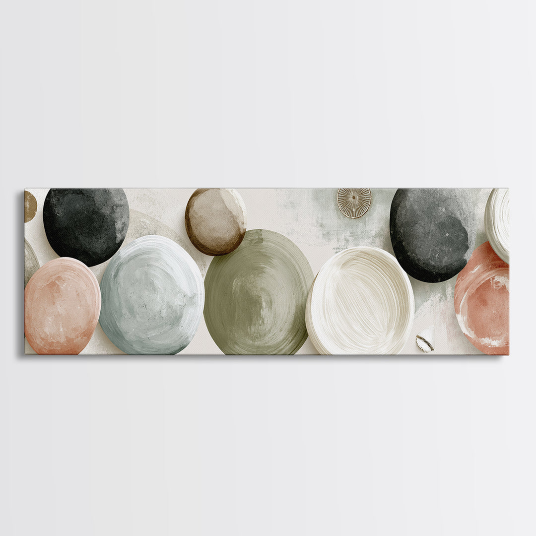 Pebble Texture Abstract Framed Canvas Print, Spa Art, Abstract Print, Spa Decor, Abstract Art, Serenity, Esthetician Decor, SPA-3x1-79