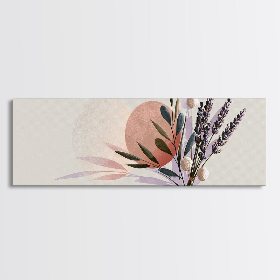 Lavender Bundle with Soft Shadow Canvas Print, Spa Art, Black Woman Art, Spa Decor, Oil Painting, Serenity, Modern Home Decor, SPA-3x1-95