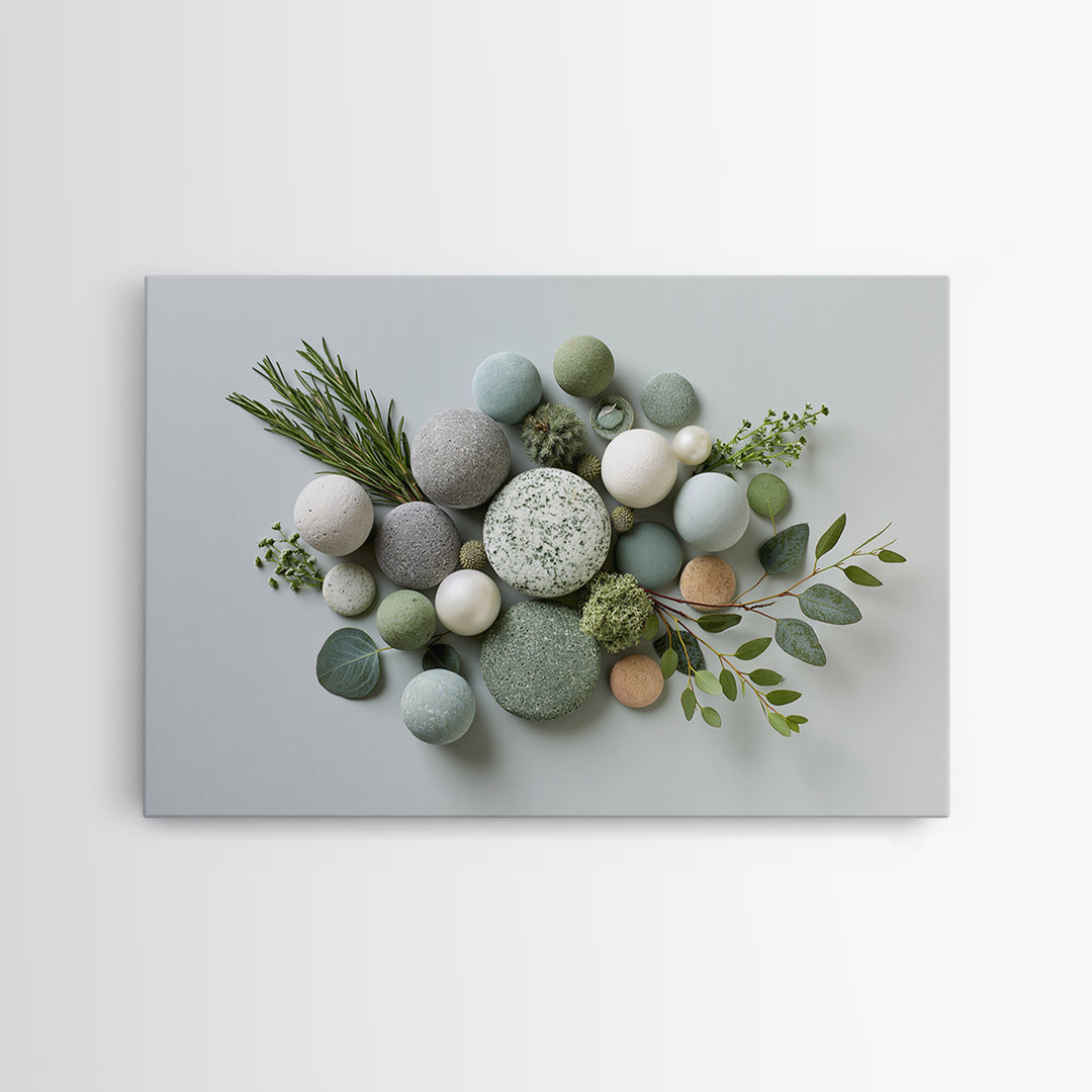 Botanical Herbal Arrangement Framed Canvas Print, Spa Art, Dog Wall Art, Spa Decor, Watercolor Art, Serenity, Dog Canvas, SPA-3x2-18
