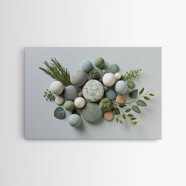 Botanical Herbal Arrangement Framed Canvas Print, Spa Art, Dog Wall Art, Spa Decor, Watercolor Art, Serenity, Dog Canvas, SPA-3x2-18
