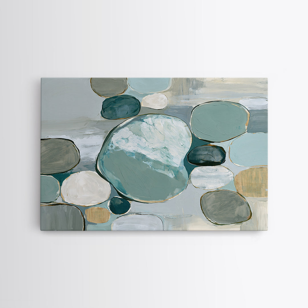 Pebble Texture Abstract Canvas Print, Spa Art, Textured Painting, Spa Decor, Fine Art, Serenity, Travel Poster, SPA-3x2-43
