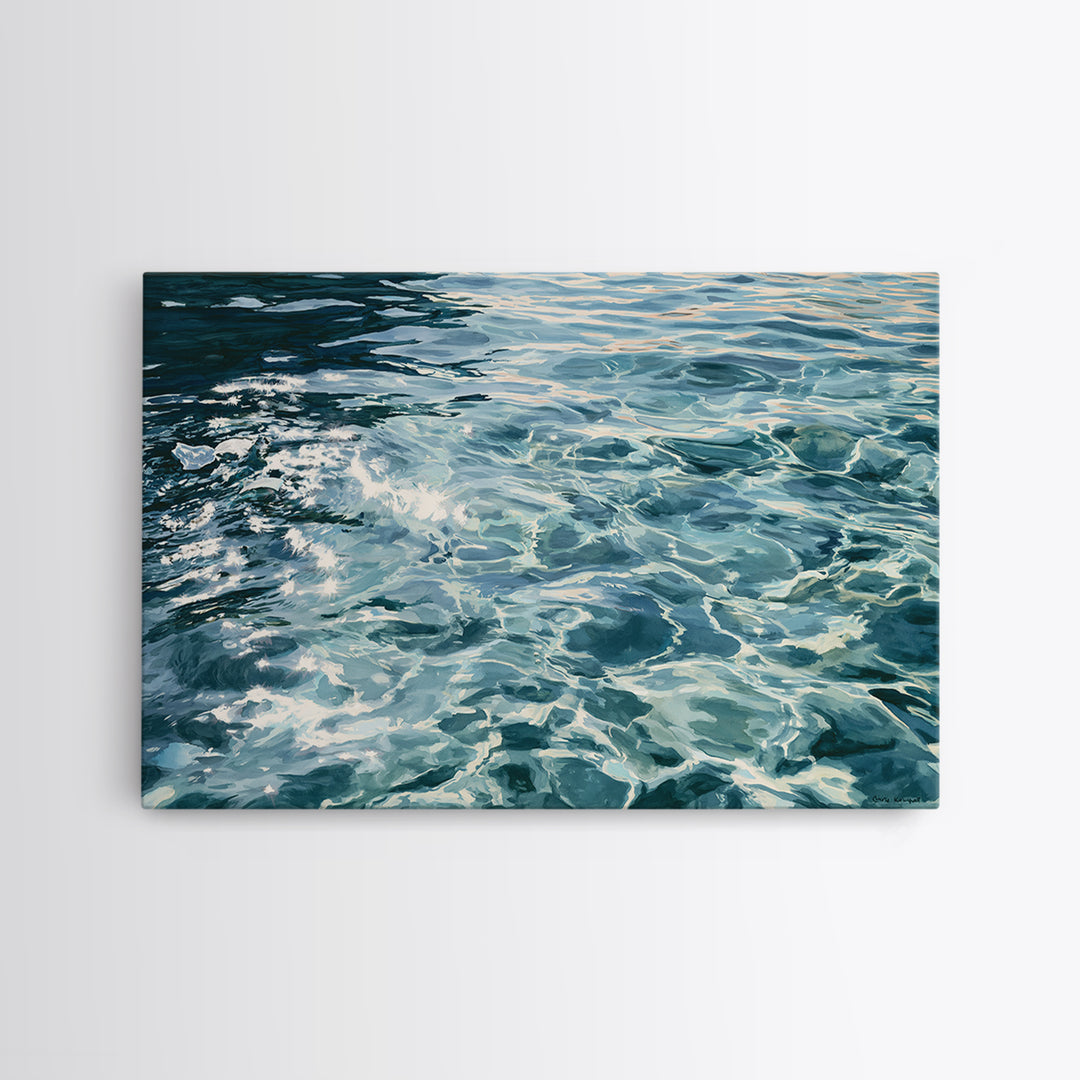 Blue Lagoon Water Seen from Above Canvas Print, Spa Art, Gallery Decor, Spa Decor, Fine Art, Serenity, Wall Art, Home Decor, SPA-3x2-48