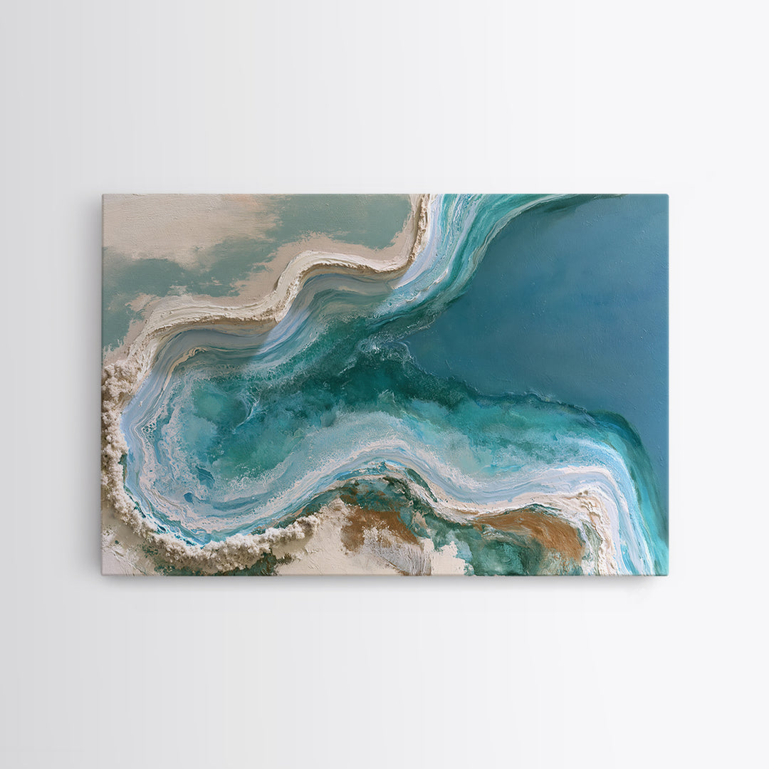 Blue Lagoon Water Seen from Above Canvas Print, Spa Art, Minimalist Decor, Spa Decor, Fine Art, Serenity, Contemporary Art, SPA-3x2-72