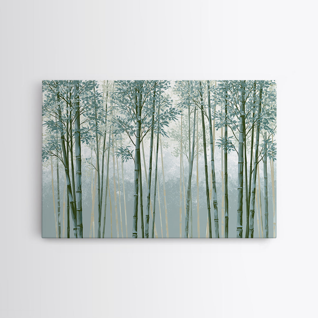 Misty Bamboo Forest Framed Canvas Print, Spa Art, Fine Art Print, Spa Decor, Fine Art, Serenity, Wall Decor, Printable Wall Art, SPA-3x2-81
