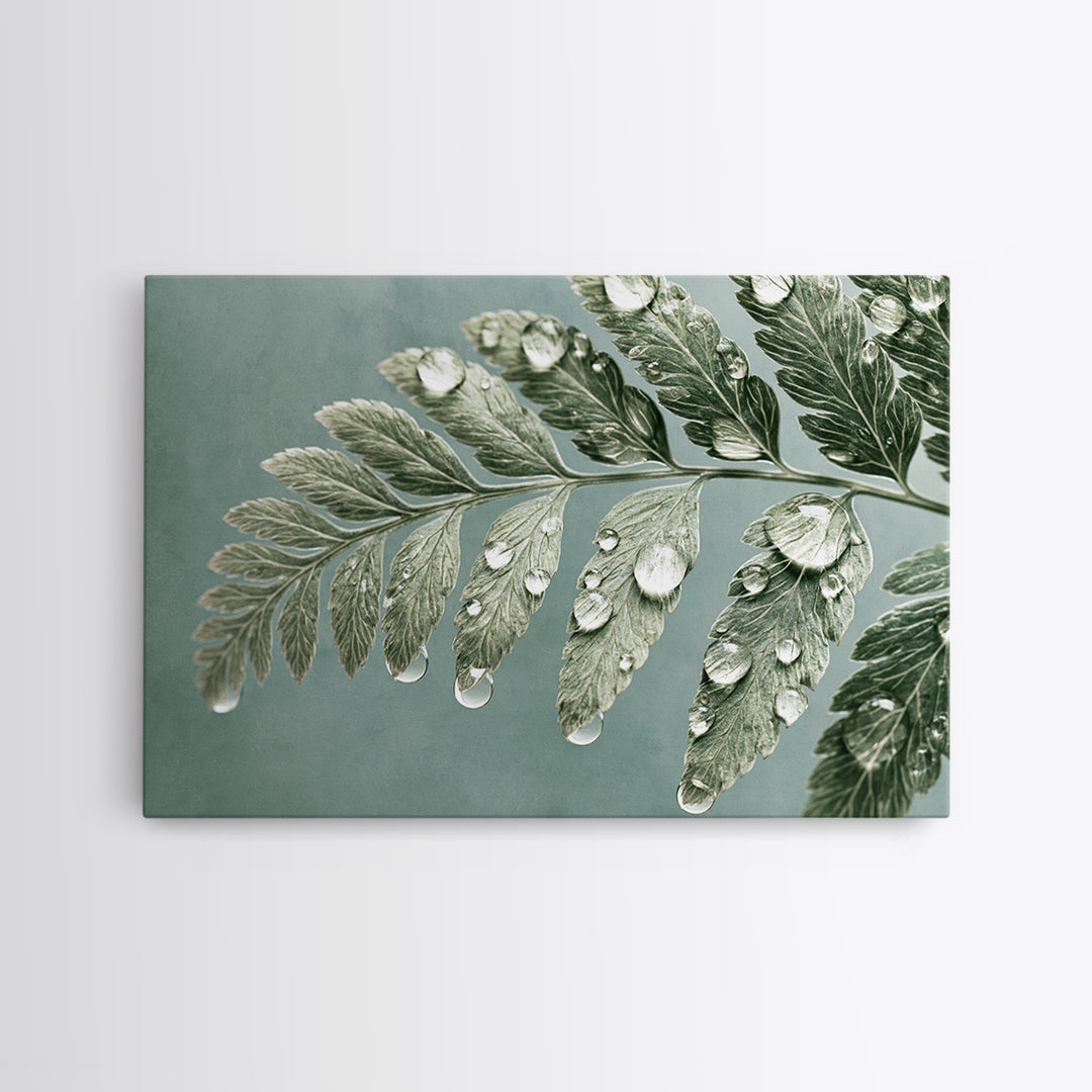 Fern Leaf Closeup Framed Canvas Print, Spa Art, Art, Spa Decor, Serenity, Abstract Print, Minimalist Art, Feminine Wall Art, SPA-3x2-87