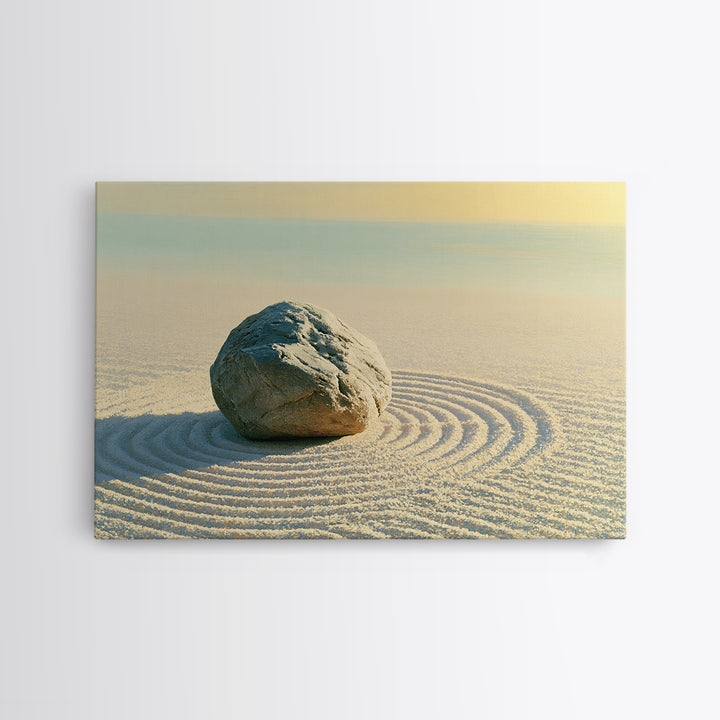 Sand Garden Lines Canvas Print, Spa Art, Wall Decor, Spa Decor, Oil Painting, Serenity, Minimalist Art, Feminine Wall Art, SPA-3x2-88