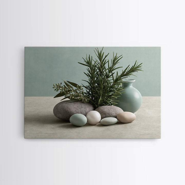Botanical Herbal Arrangement Framed Canvas Print, Spa Art, Teen Girl Room Decor, Spa Decor, Fine Art, Serenity, Luxury Decor, SPA-3x2-90