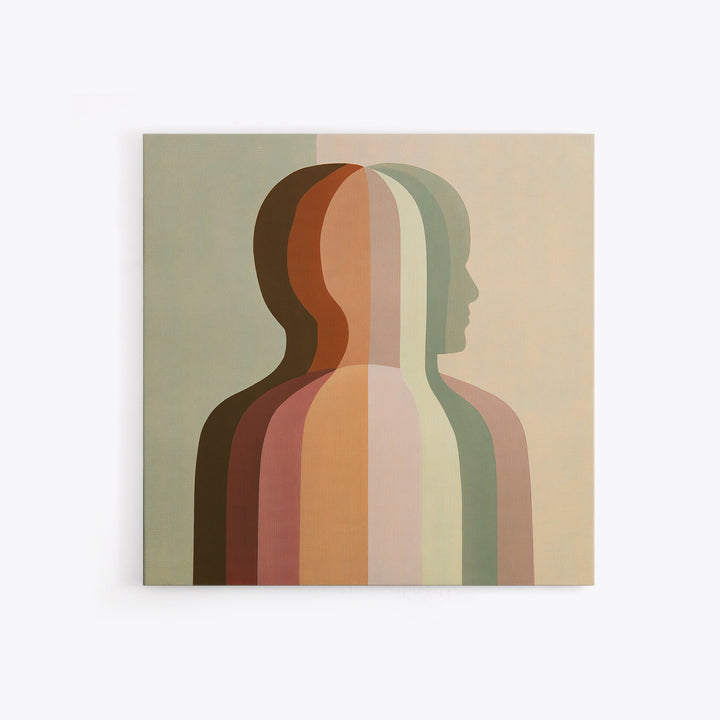 Chakra Inspired Figure in Soft Colors Framed Canvas Print, Spiritual Art, Black Art, Living Room Decor, Fine Art, Spirit, SPI-1x1-7