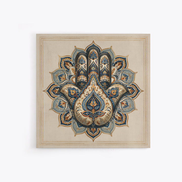 Protective Hand Motif Framed Canvas Print, Spiritual Art, Neutral Decor, Living Room Decor, Fine Art, Spirit, Wall Decor, SPI-1x1-71