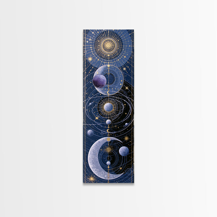 Sun and Moon Spiritual Balance Composition Canvas Print, Spiritual Art, Canvas Painting, Living Room Decor, Fine Art, Spirit, SPI-1x3-44