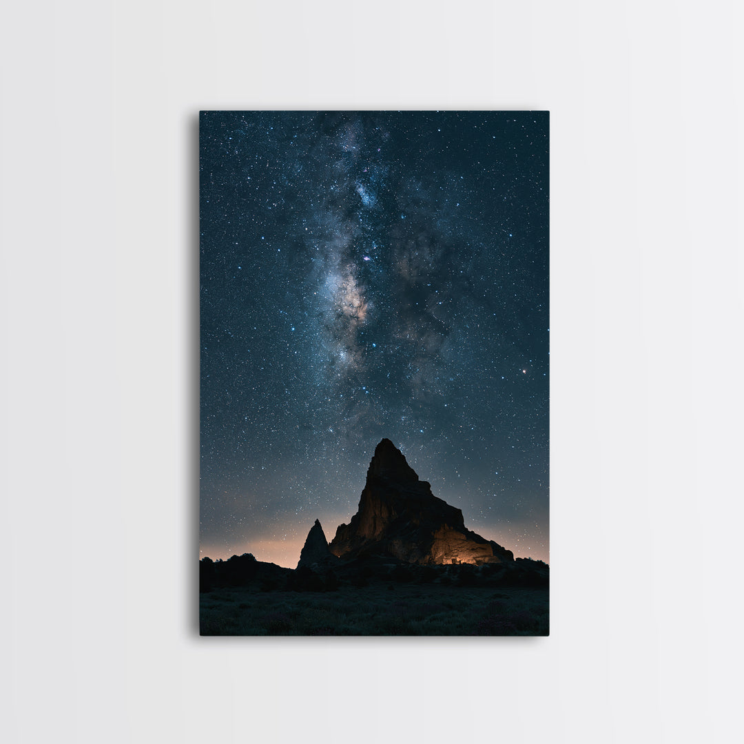 Ancient Temple Silhouette Framed Canvas Print, Spiritual Art, Kids Room Art, Living Room Decor, Oil Painting, Spirit, SPI-2x3-51