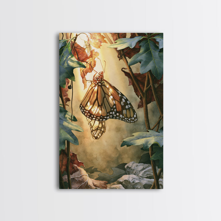 Butterfly Transformation Scene Canvas Print, Spiritual Art, Printable Wall Art, Living Room Decor, Oil Painting, Spirit, SPI-2x3-95