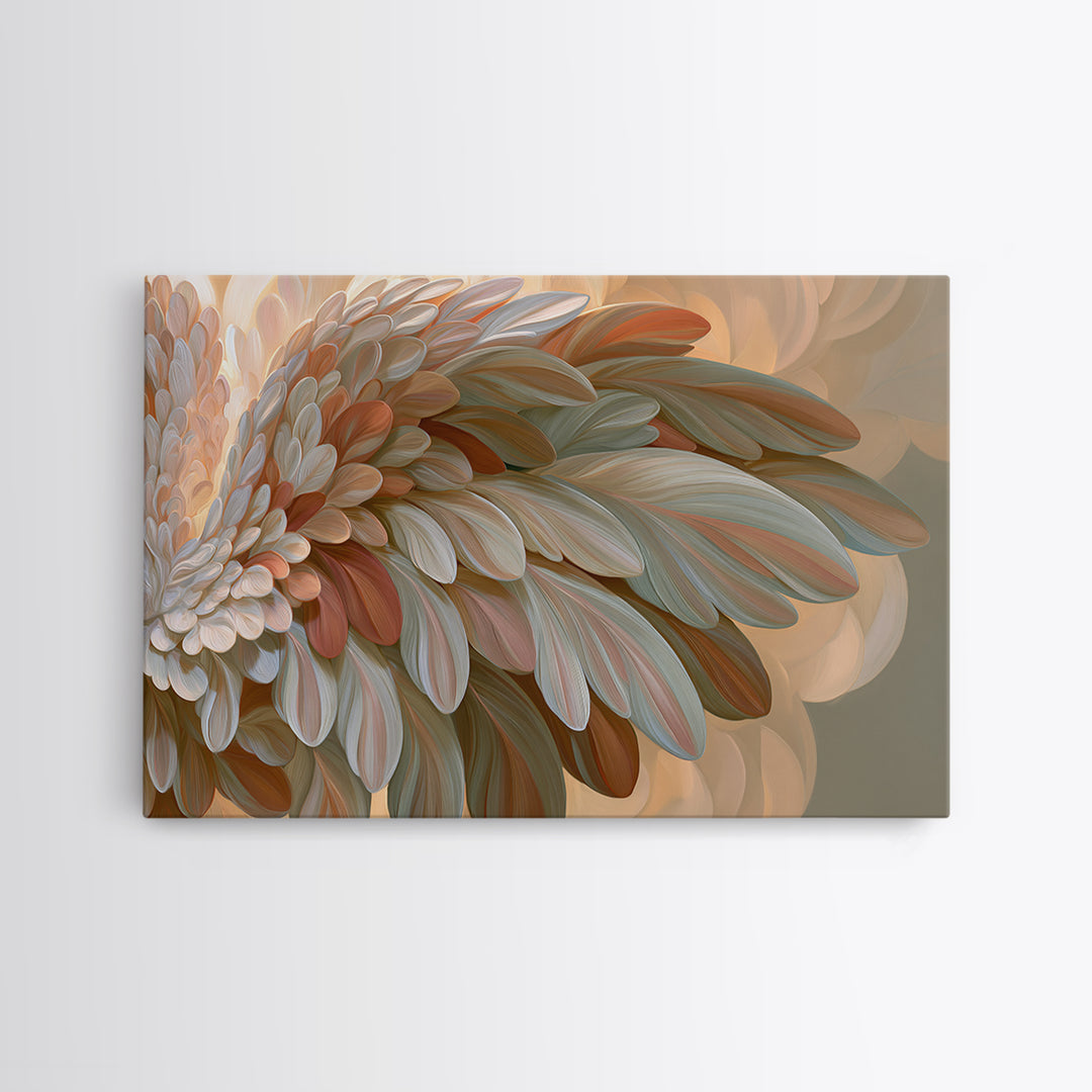 Angel Wings Emerging from Warm Light Framed Canvas Print, Spiritual Art, Christian Wall Art, Living Room Decor, Spirit, SPI-3x2-77
