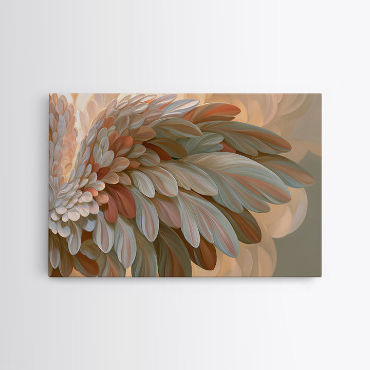 Angel Wings Emerging from Warm Light Framed Canvas Print, Spiritual Art, Christian Wall Art, Living Room Decor, Spirit, SPI-3x2-77