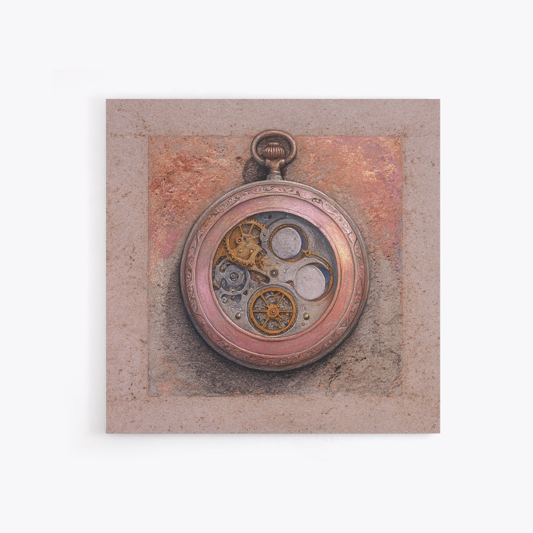 Gear Filled Pocket Watch Framed Canvas Print, Steampunk Art, Gallery Decor, Living Room Decor, Fine Art, Mechanic, Wall Art, STE-1x1-32
