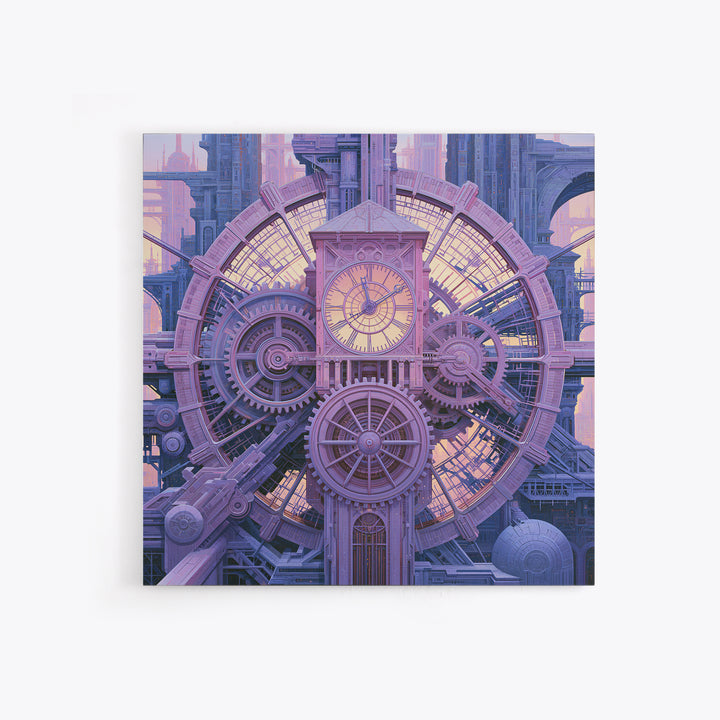 Clock Tower Gears Framed Canvas Print, Steampunk Art, Boho Decor, Living Room Decor, Oil Painting, Mechanic, Art Print, STE-1x1-61