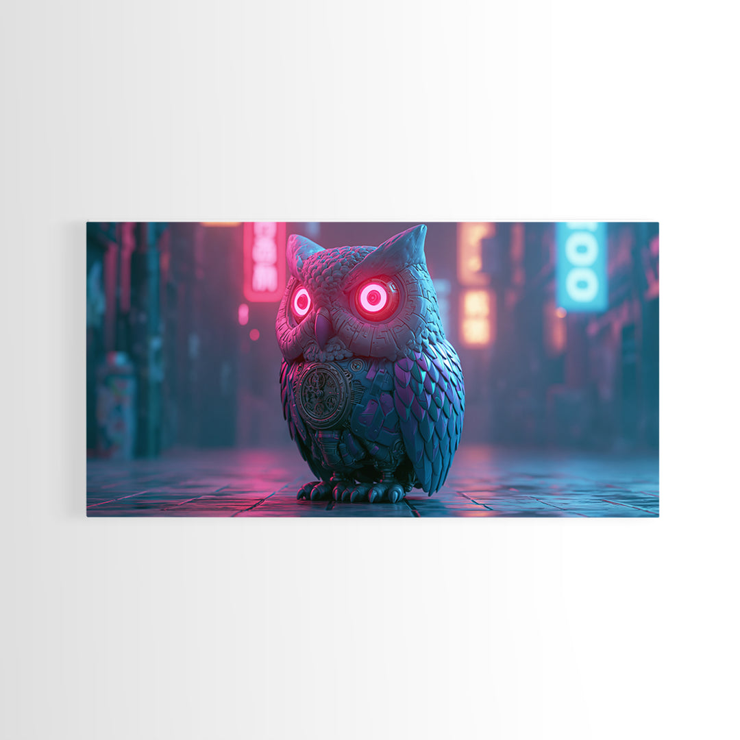 Brass Clockwork Owl Canvas Print, Steampunk Art, Living Room Decor, Oil Painting, Mechanic, Whimsigoth Decor, STE-2x1-21