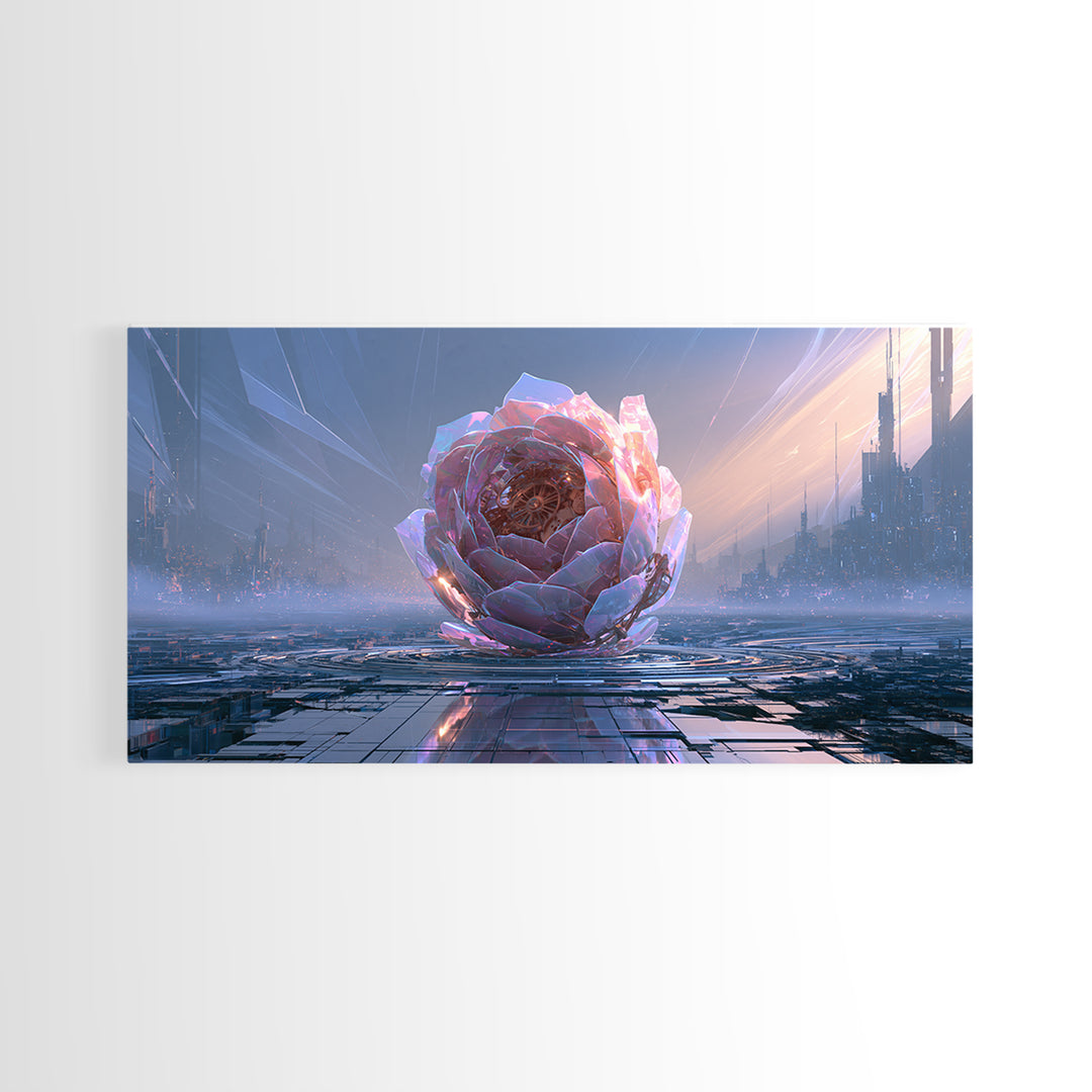 Mechanical Rose Made of Copper Gears Canvas Print, Steampunk Art, Steampunk Lamp, Living Room Decor, Abstract Art, Mechanic, STE-2x1-71