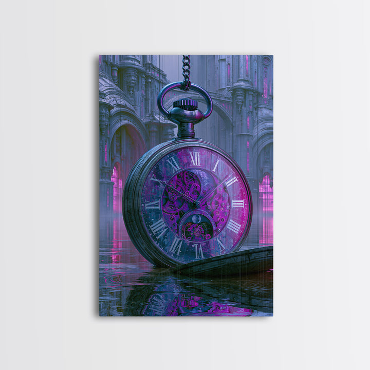 Gear Filled Pocket Watch Canvas Print, Steampunk Art, Gallery Decor, Living Room Decor, Fine Art, Mechanic, Wall Art, STE-2x3-16
