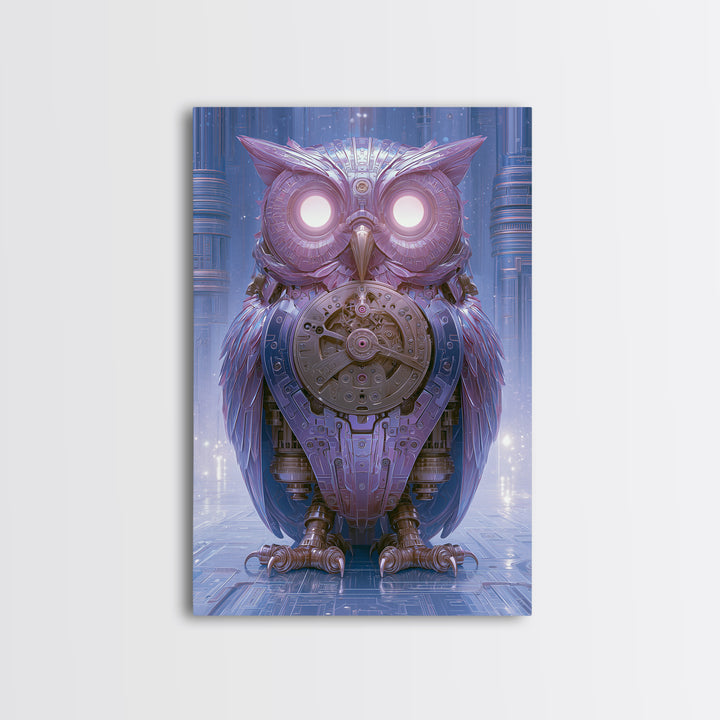 Brass Clockwork Owl Canvas Print, Steampunk Art, Art Nouveau, Living Room Decor, Mechanic, Modern Art, Digital Download Art, STE-2x3-9