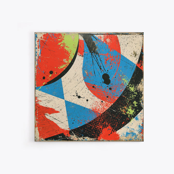 Skate Ramp Pattern Framed Canvas Print, Street Art, Original Artwork, Living Room Decor, Fine Art, Urban, Textured Painting, STR-1x1-70