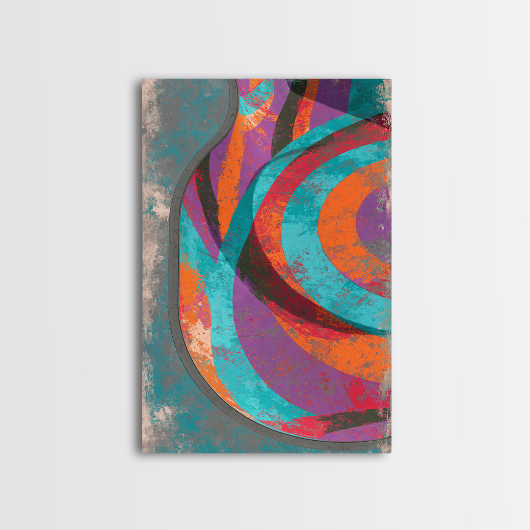 Skate Ramp Pattern Canvas Print, Street Art, Wall Decor, Living Room Decor, Fine Art, Urban, Modern Wall Art, Abstract Painting, STR-2x3-54