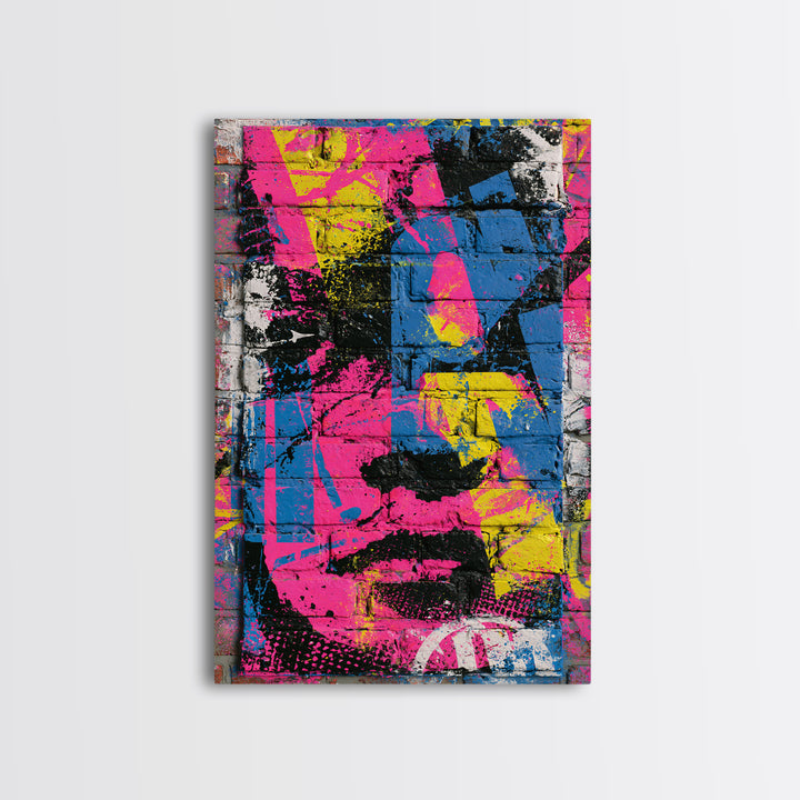 Brick Wall Texture Framed Canvas Print, Street Art, Large Wall Art, Living Room Decor, Abstract Art, Urban, Canvas Painting, STR-2x3-60