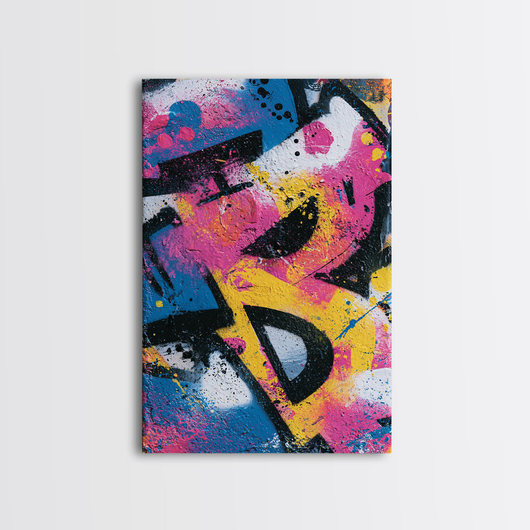 Wildstyle Arrows and Abstract Letter Forms Without Framed Canvas Print, Street Art, Modern Art, Living Room Decor, Urban, STR-2x3-97
