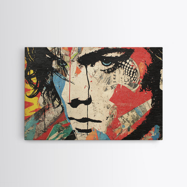 Bold Stencil Portrait Canvas Print, Street Art, Modern Decor, Living Room Decor, Fine Art, Urban, Poster, Wall Decor, STR-3x2-53