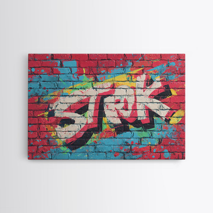 Brick Wall Texture Canvas Print, Street Art, Art Print, Living Room Decor, Abstract Art, Urban, Original Painting, STR-3x2-56