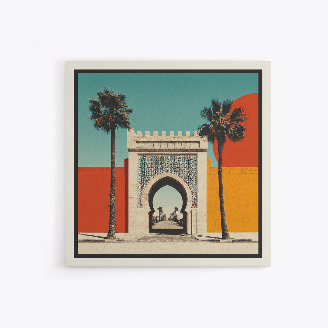 Marrakesh Arch and Tile Pattern Poster Canvas Print, Travel Poster(2), Gallery Wall Set, Living Room Decor, Fine Art, Voyage, TPO-1x1-17