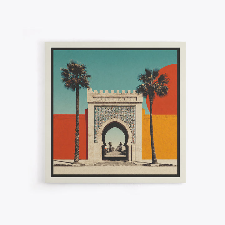 Marrakesh Arch and Tile Pattern Poster Canvas Print, Travel Poster(2), Gallery Wall Set, Living Room Decor, Fine Art, Voyage, TPO-1x1-17