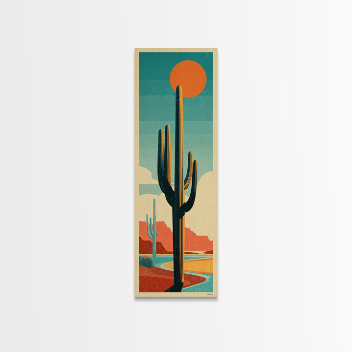 Mexico Cactus and Sun Travel Poster Canvas Print, Travel Poster(2), Modern Decor, Living Room Decor, Fine Art, Voyage, TPO-1x3-57