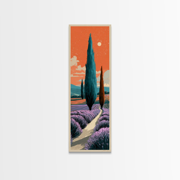 Provence Lavender Field Poster Canvas Print, Travel Poster(2), Retro Wall Art, Living Room Decor, Fine Art, Voyage, Map Print, TPO-1x3-59