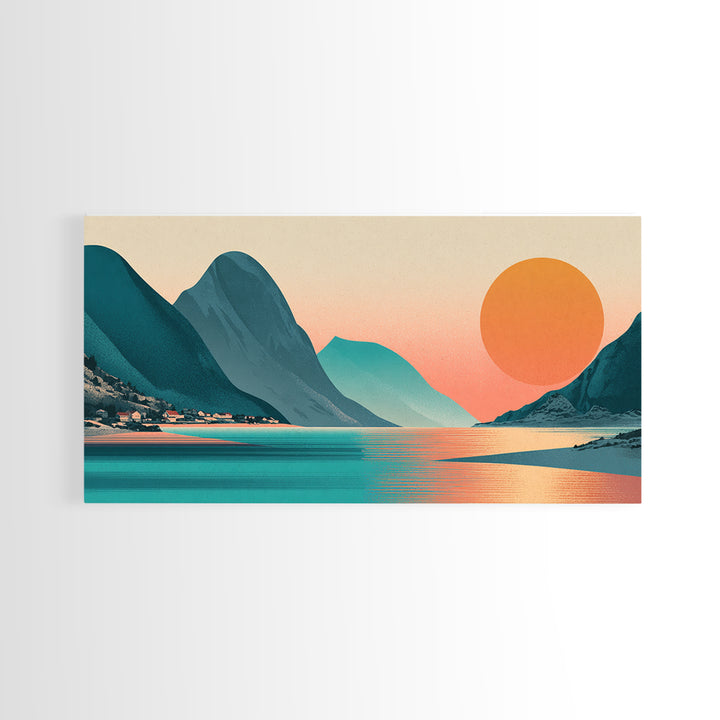 Norway Fjord Cruise Poster Framed Canvas Print, Travel Poster(2), Fine Art Print, Living Room Decor, Fine Art, Voyage, TPO-2x1-18