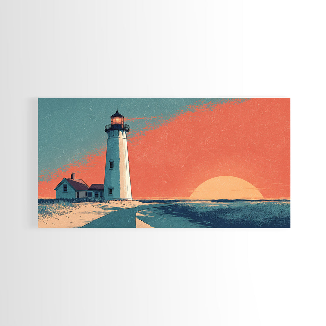 Cape Cod Lighthouse Summer Poster Canvas Print, Travel Poster(2), Room Decor, Living Room Decor, Fine Art, Voyage, Travel Gift, TPO-2x1-62
