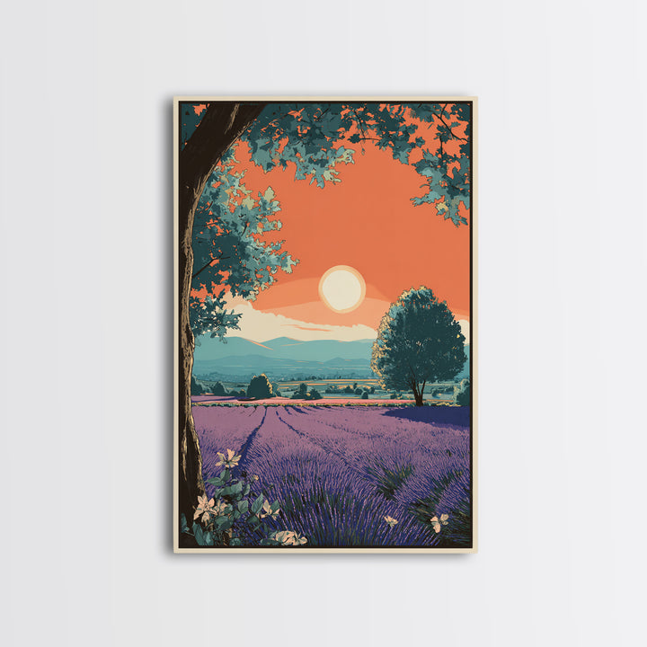 Provence Lavender Field Poster Canvas Print, Travel Poster(2), Fine Art Print, Living Room Decor, Fine Art, Voyage, Posters, TPO-2x3-31