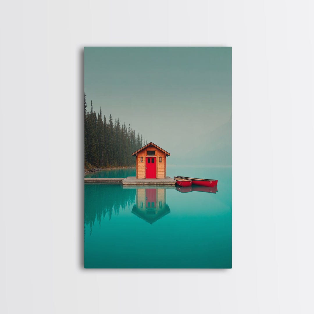 Banff Lake with Turquoise Water Canvas Print, Travel Poster(2), Set of 3 Wall Art, Living Room Decor, Fine Art, Voyage, TPO-2x3-99