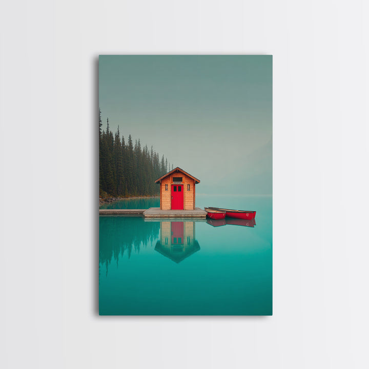 Banff Lake with Turquoise Water Canvas Print, Travel Poster(2), Set of 3 Wall Art, Living Room Decor, Fine Art, Voyage, TPO-2x3-99