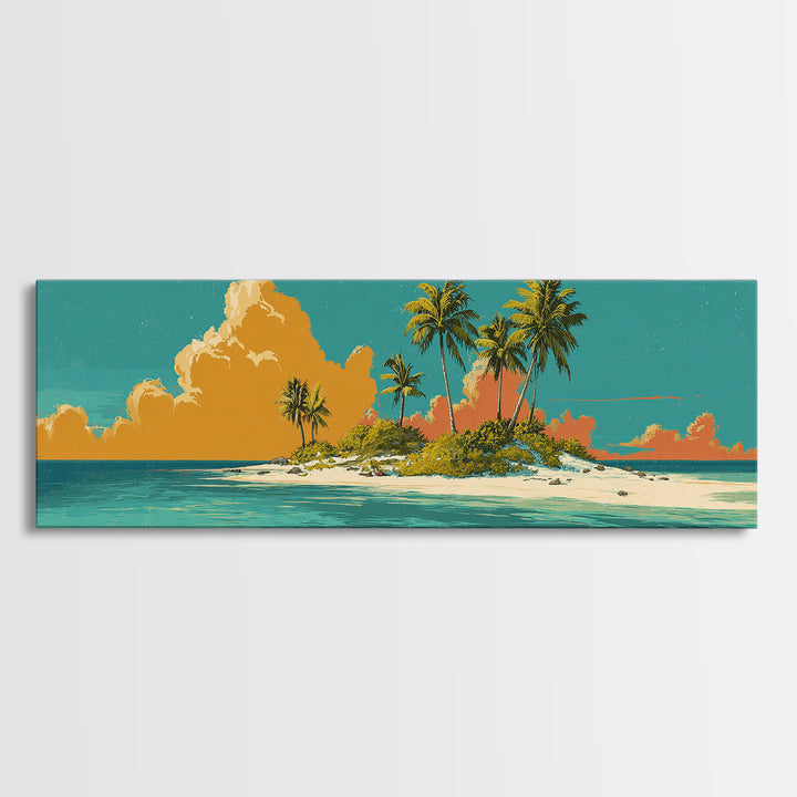 Tropical Island Lagoon Poster Canvas Print, Travel Poster(2), Poster Art, Living Room Decor, Fine Art, Voyage, Wall Decor, TPO-3x1-16