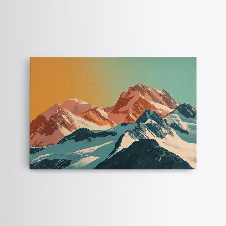 Swiss Alps Ski Poster Framed Canvas Print, Travel Poster(2), Downloadable Prints, Living Room Decor, Fine Art, Voyage, TPO-3x2-36