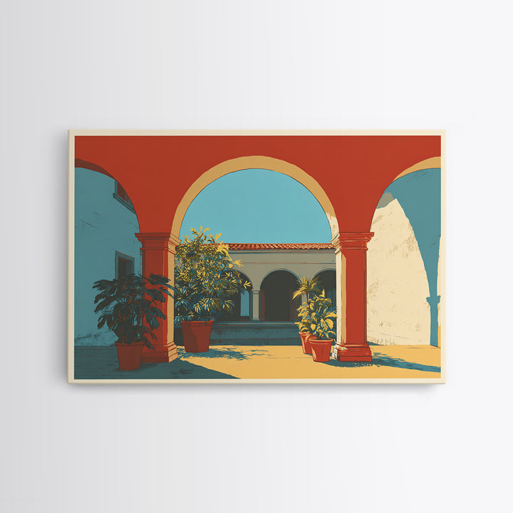 Marrakesh Arch and Tile Pattern Poster Canvas Print, Travel Poster(2), Digital Poster, Living Room Decor, Fine Art, Voyage, TPO-3x2-93