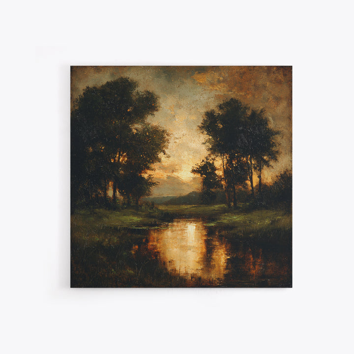 Classic Oil Painted Landscape Framed Canvas Print, Traditional Art, Modern Decor, Living Room Decor, Fine Art, Classic, TRA-1x1-1