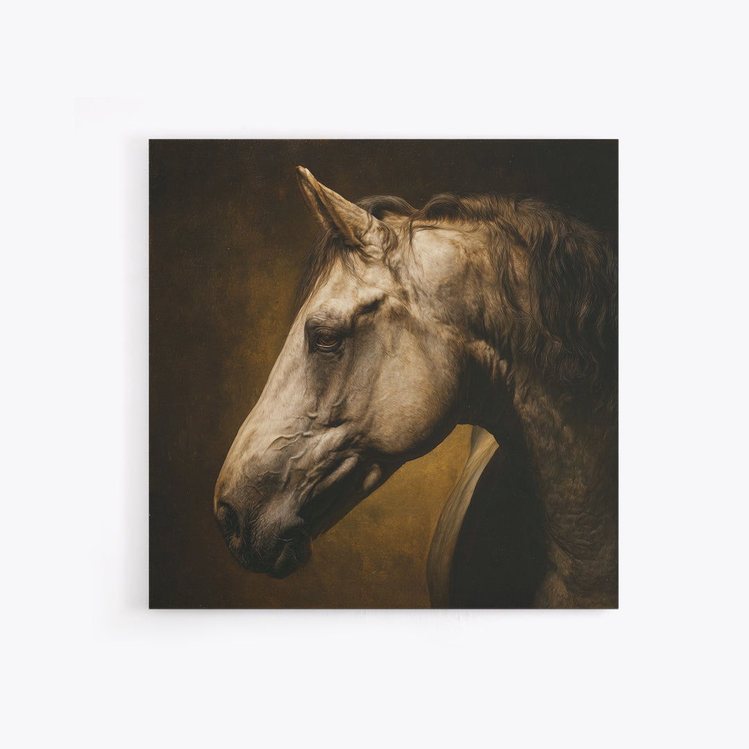 Realistic Horse Portrait Canvas Print, Traditional Art, Wall Hanging, Living Room Decor, Fine Art, Classic, Japanese Decor, TRA-1x1-3